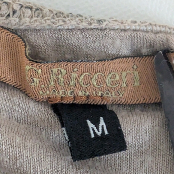 G.Riggeri Women's 100% Silk Snake Blouse Long Sleeve Beige Brown Size M Italy - Picture 6 of 7